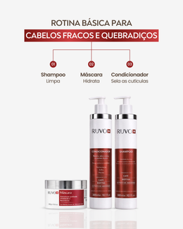 Kit Capilar RUVO Shampoo Condicionador e Máscara Hidratação